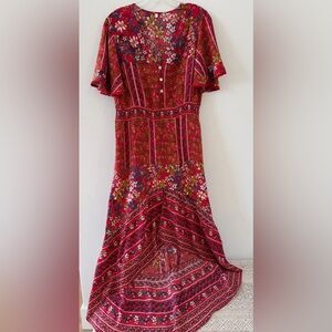Floral Red Dress
